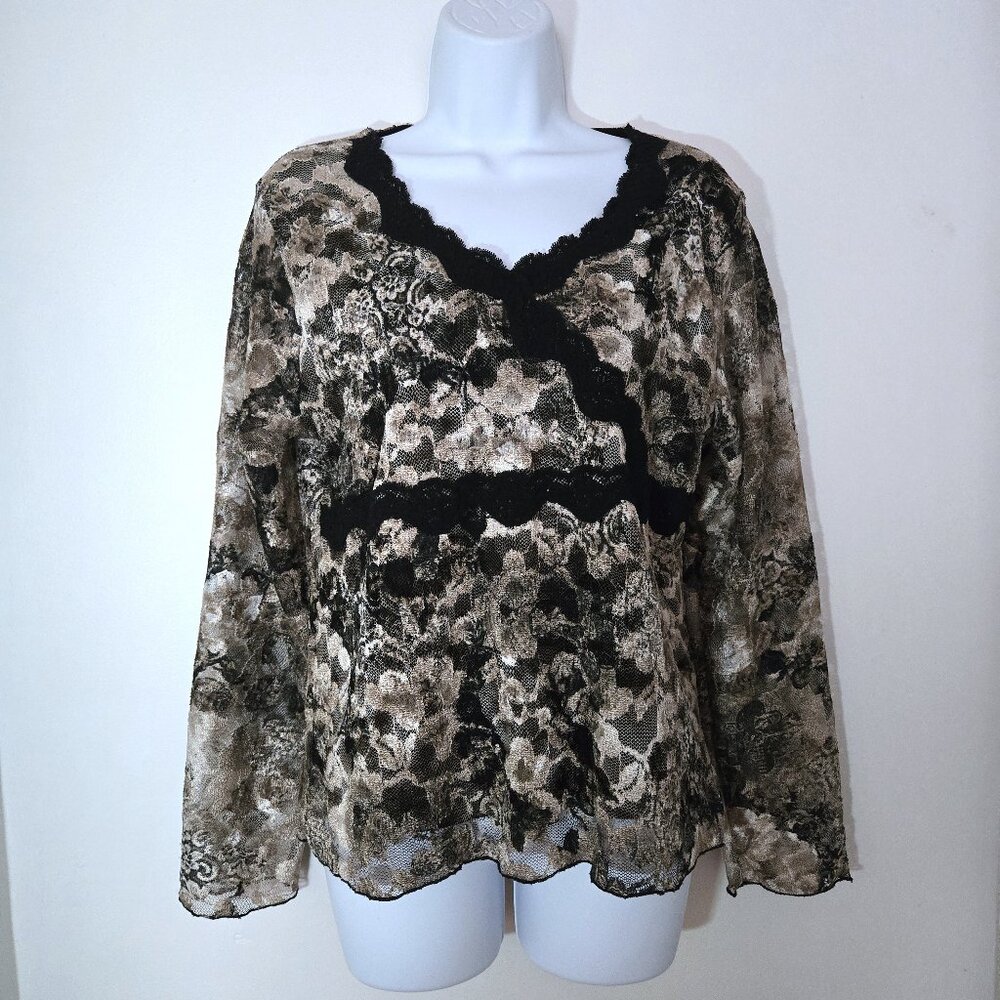 J Marco Y2K Vintage Floral Lace Blouse